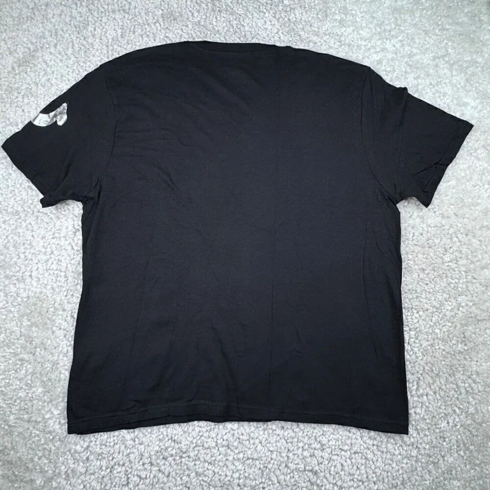 True Religion V-Neck Black Silver Logo T-Shirt
